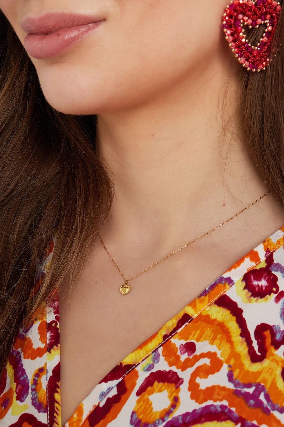 Collana con doppio cuore - Colore oro Immagine3